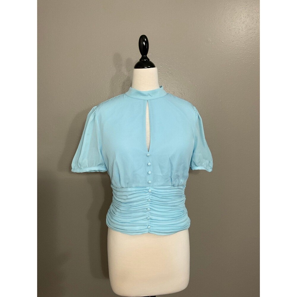 Women's Size 8 Bebe Crystal Blue Shirt